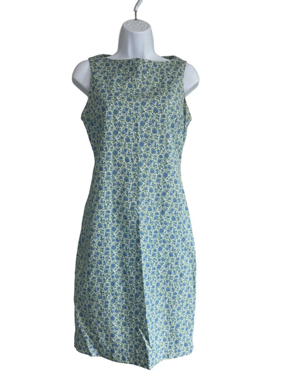 Ralph Lauren Sport Blue Green Floral Shift Dress Sleeveless